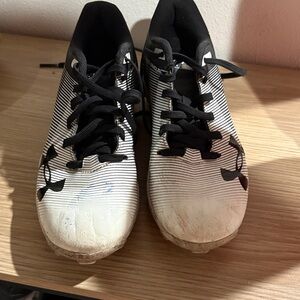 Under Armour Black and White Striped Cleats